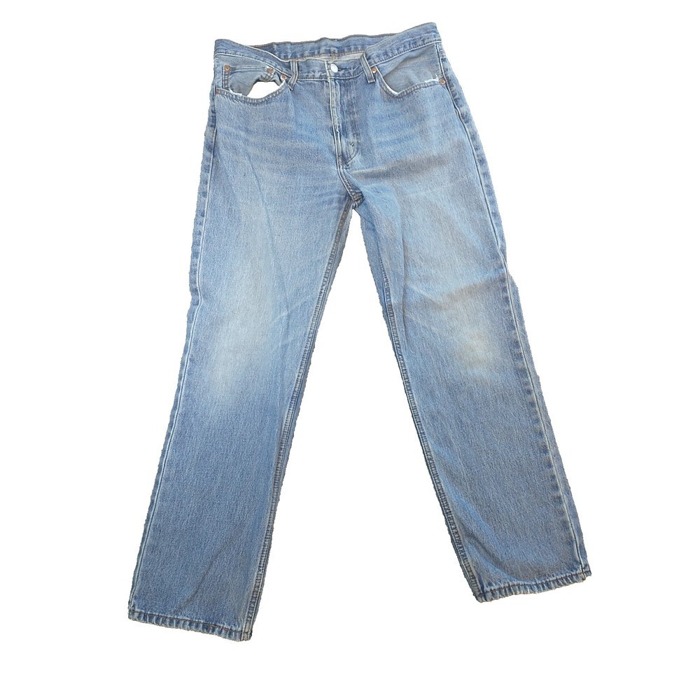Levis 501 Original Fit Mens Light Wash Straight Leg Denim Jeans 36x31 Button Fly